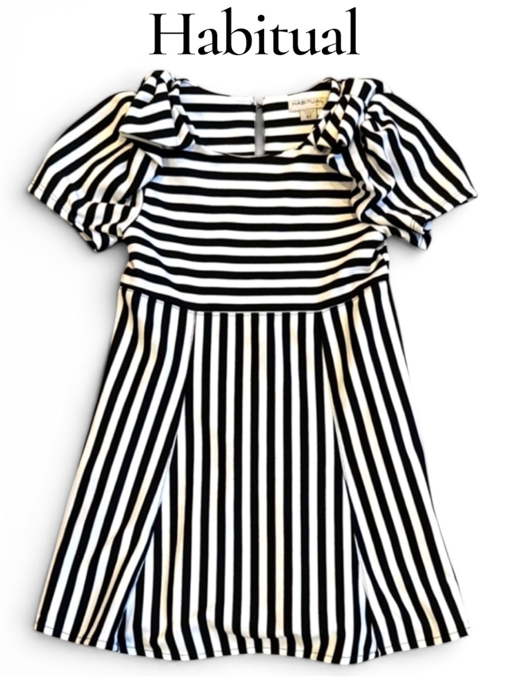 Habitual - Sz- 4T  Girls Black and White Striped Dress Size